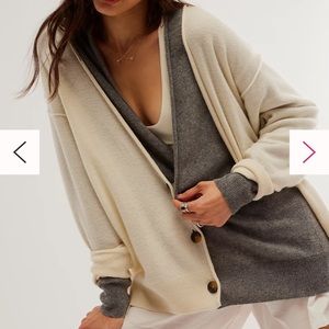 Free People Cashmere Schoolboy Cardigan - Cream size S (US womens)